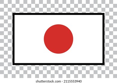 Japanese flag icon isolated on transparent background. Vector.
