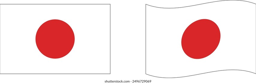Japanese flag illustration material set