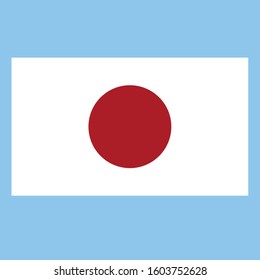 Japanese Flag illustration, textured background, Symbols of Japanese - Vector