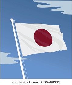 japanese flag. Japan flag state symbol 