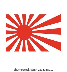 Japanese Flag. JDM Rising Sun Logo Sticker Emblem Vector Isolated