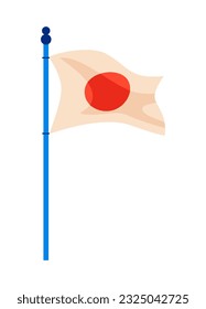 Japanese flag - modern flat design style single isolated image. Neat detailed illustration of symbol of the land of the rising sun - red circle on white background. National features and history idea