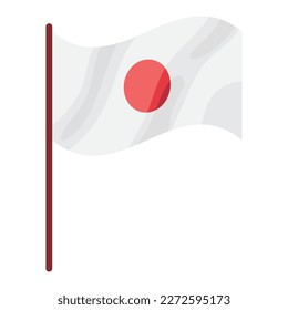 japanese flag in pole icon