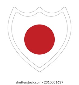 Japanese flag in shape. Flag of Japan in shape. 