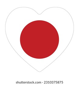 Japanese flag in shape. Flag of Japan in shape. 