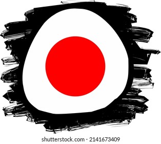 Japanische Flagge, Vektorgrafik. Attraktiver Circular Style