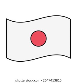 ilustração de elemento de ícone de vetor de bandeira japonesa 