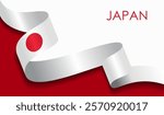 Japanese flag wavy abstract background. Vector illustration.