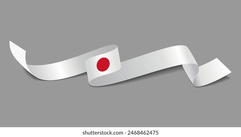 Japanese flag wavy abstract background. Vector illustration.