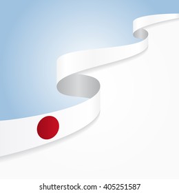 Japanese flag wavy abstract background. Vector illustration.
