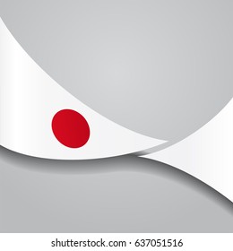 Japanese flag wavy abstract background. Vector illustration.
