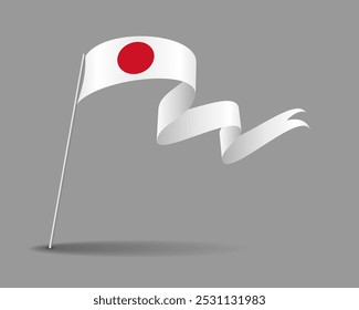 Diseño de fondo ondulado de bandera japonesa. Ilustración vectorial.