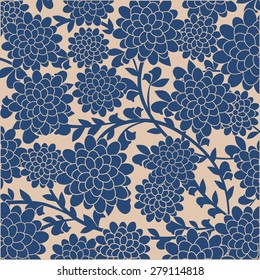 Japanese floral background. Vector illustration