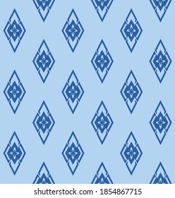 Japanese Floral Diamond Motif Vector Seamless Pattern