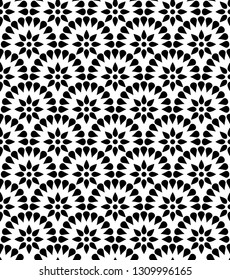 Japanese floral vector seamless pattern. Abstract round elements repiating texture design.