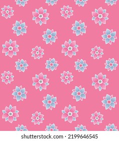 Japanese Flower Bud Fall Vector Seamless Pattern