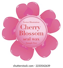 Japanese flower Cherry blossom seal wax vector illustration