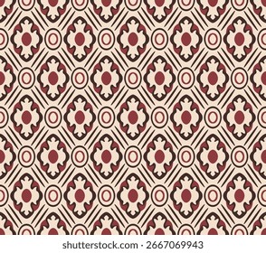 Japanese Flower Diamond Net Vector Seamless Pattern