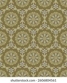 Japanese Flower Hexagon Net Vector Seamless Pattern