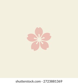 Diseño de Vector plano de icono de flor japonesa.