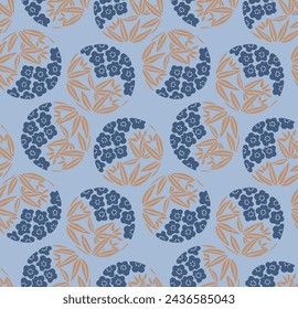 Japanische Blume Blatt Ball Vektor nahtlose Muster