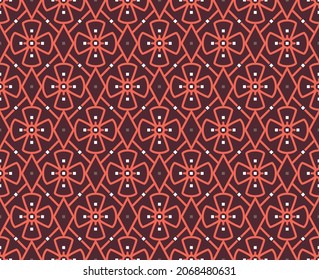 Japanese Flower Net Vector Seamless Pattern