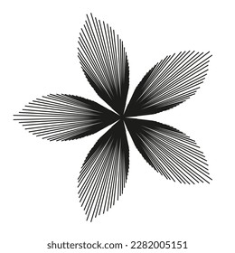 Japanese flower outline vector icon. Thin line black japanese flower logo