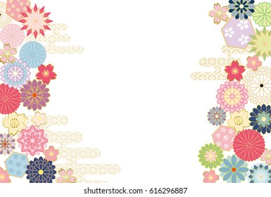 Japanese flower pattern background.