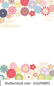 Japanese flower pattern background.