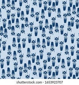 Japanese Flower Pot Vector Seamless Pattern