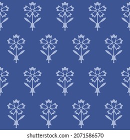 Japanese Flower Stem Motif Vector Seamless Pattern