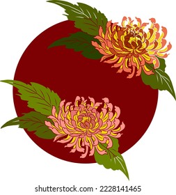 Japanese flower vector for coloring book isolate on white background.