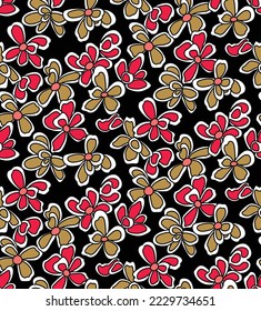 Japanese Flower Wind Fall Vector Seamless Pattern