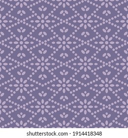 Japanese Flower Zigzag Diamond Vector Seamless Pattern