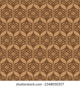 Japanese Flower Zigzag Lantern Motif Vector Seamless Pattern