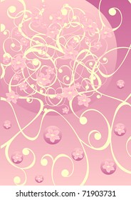 Japanese flowers on the bulk background
