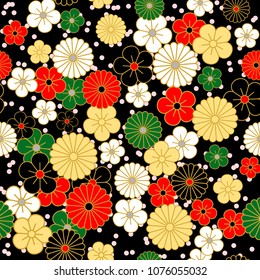 Japanese flowers pattern