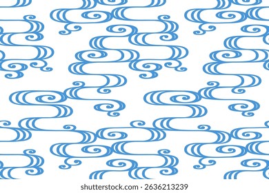 Japanese flowing water pattern background, Seamless vector wallpaper