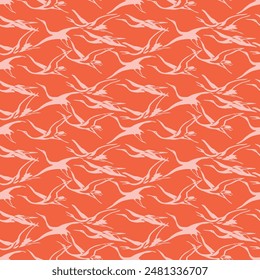 Japanese Flying Crane Bird Vector Seamless Pattern