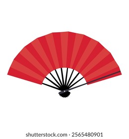 Japanese folding fan flat vector design isolated on a white background