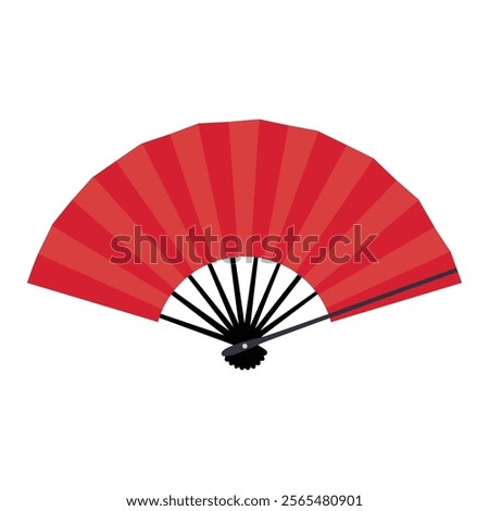 Japanese folding fan flat vector design isolated on a white background
