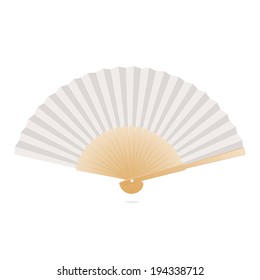 Japanese folding fan isolated on white background. Vector illustration