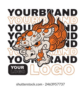 japanese foo dog vector art