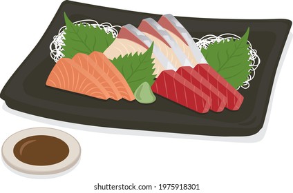 Japanese food
Assorted 3 kinds of sashimi (salmon, tuna, yellowtail)