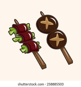 Japanese food BBQ theme elements