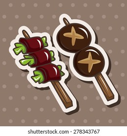 Japanese food BBQ theme elements