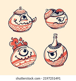 japanese food character vector set 
