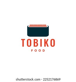 japanese food delicious tobiko fish egg restaurant eat logo design vector icon illustration template