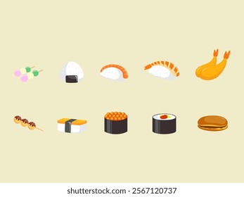 Japanese Food Design Element Set