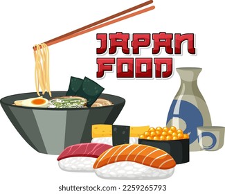 Japanese food element nation tradition symbol illustration